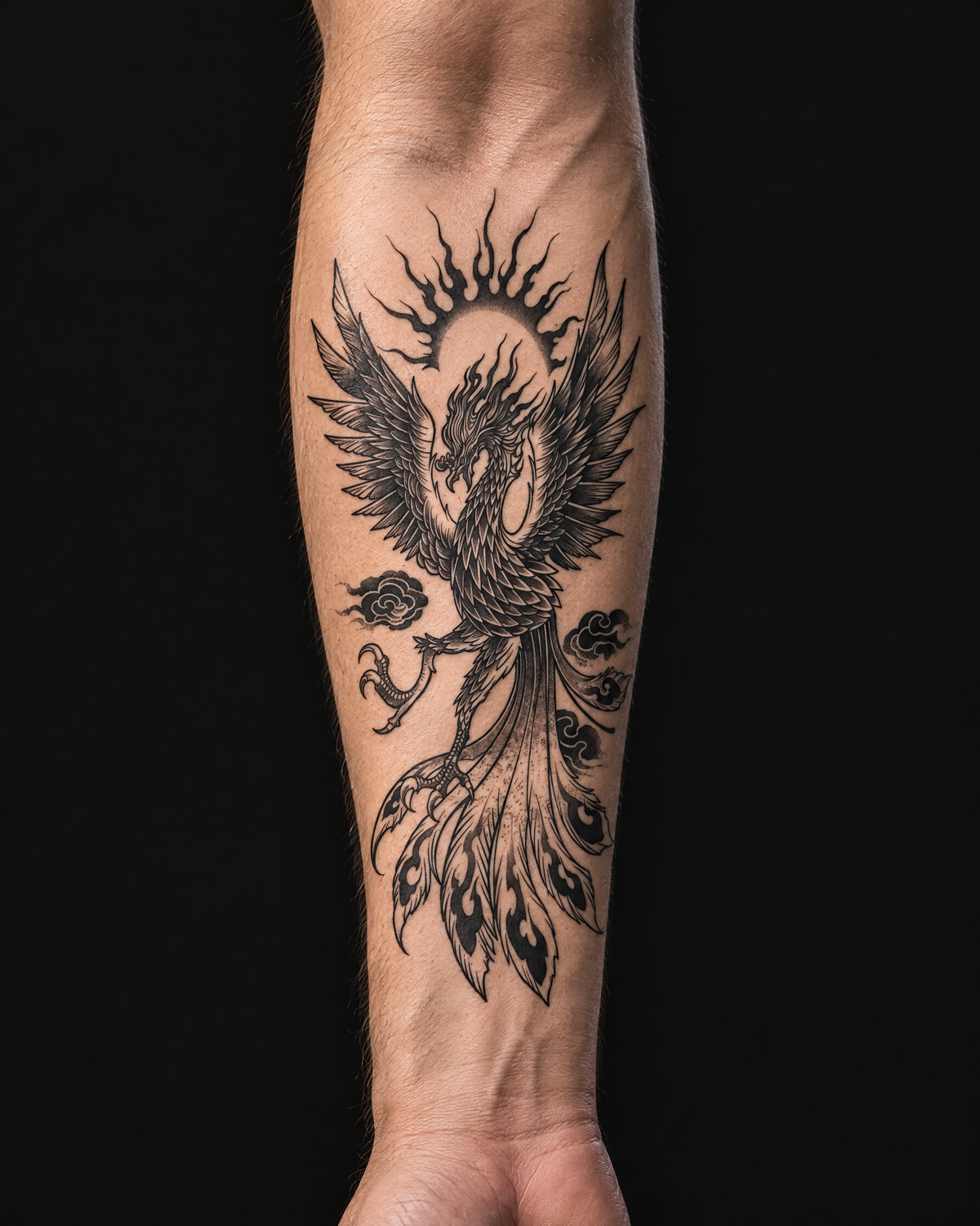 קעקוע זמני PHOENIX על אמה