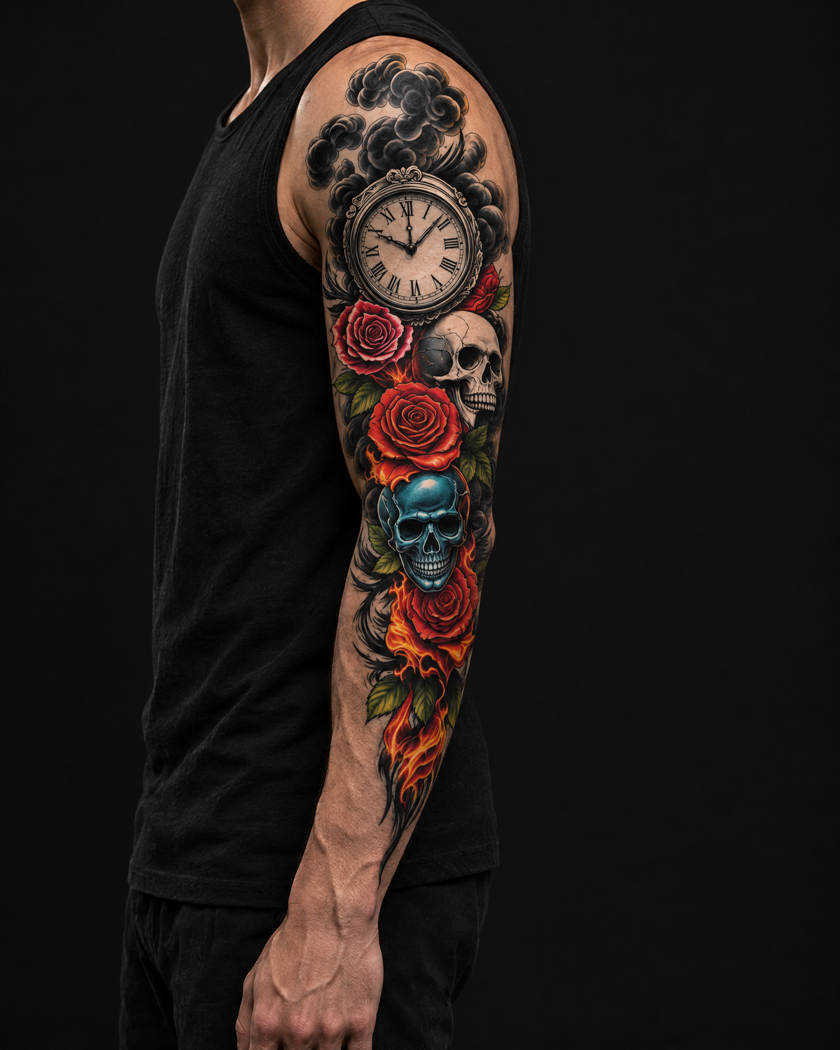 שרוול קעקועים זמני TIME OF DEATH