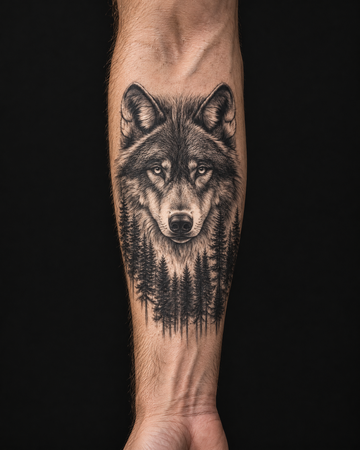 קעקוע זמני LONE WOLF על אמה