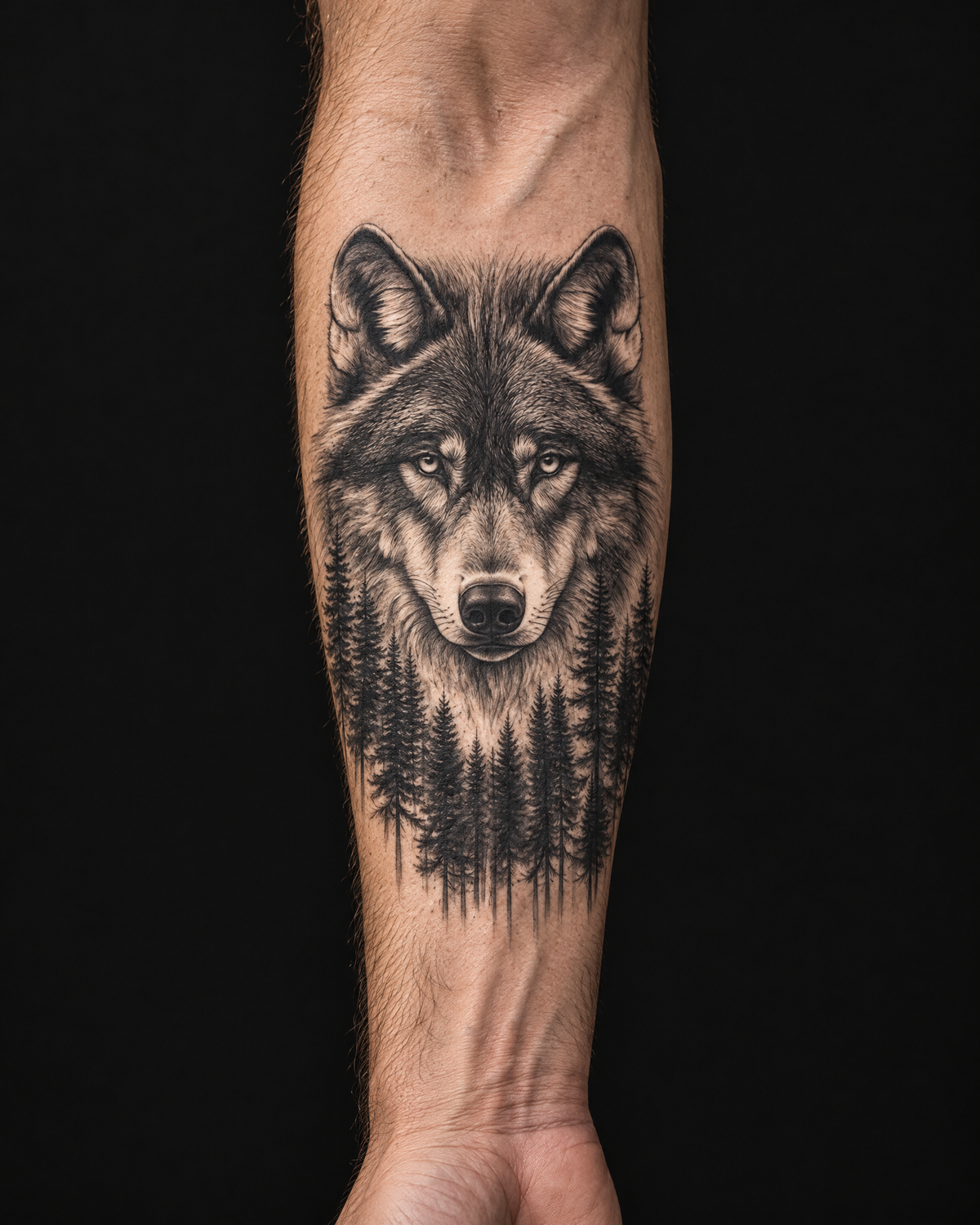 קעקוע זמני LONE WOLF על אמה