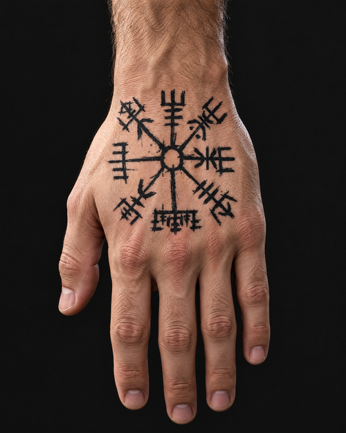 קעקוע לכף היד | VEGVISIR